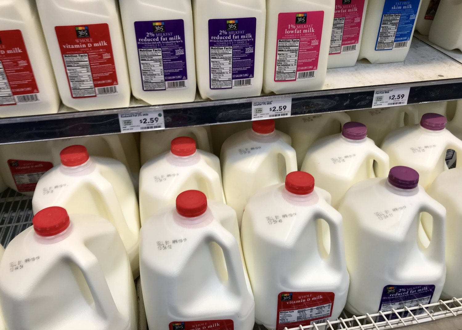 HDPE Plastic (one of the 7 types of plastics) milk containers