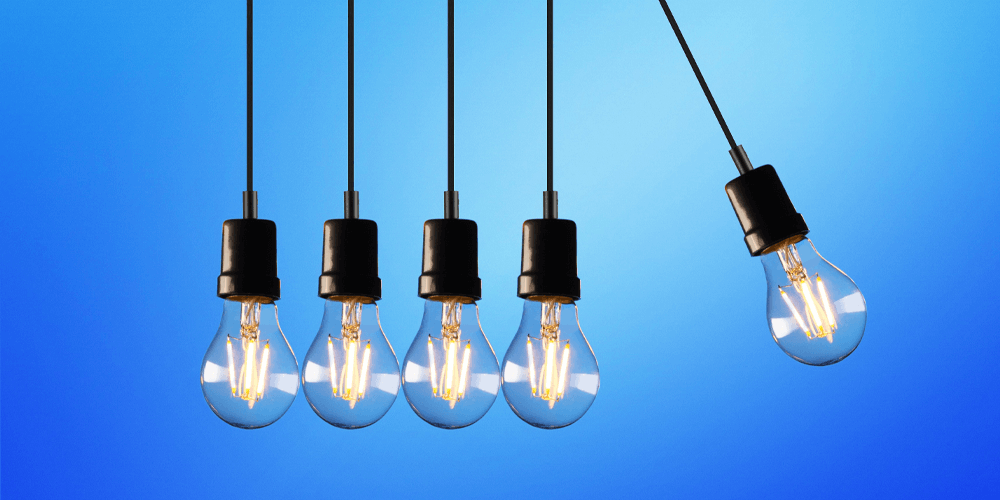 Light bulbs effect of impact, a pseudo newton's cradle