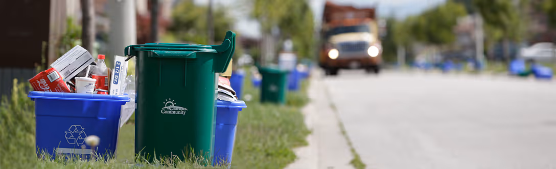 Waste kept out to be recycled