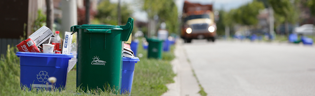 Waste kept out to be recycled