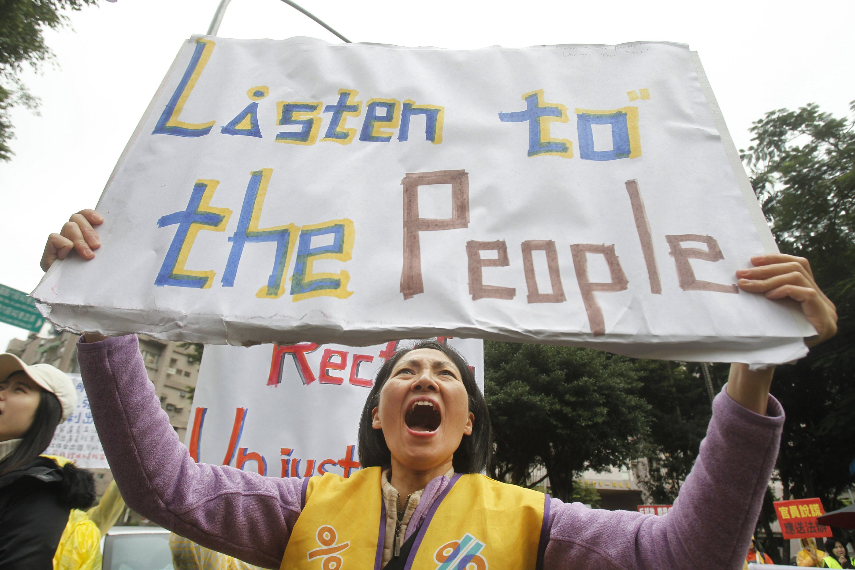 Rally imploring the government to listen to the people