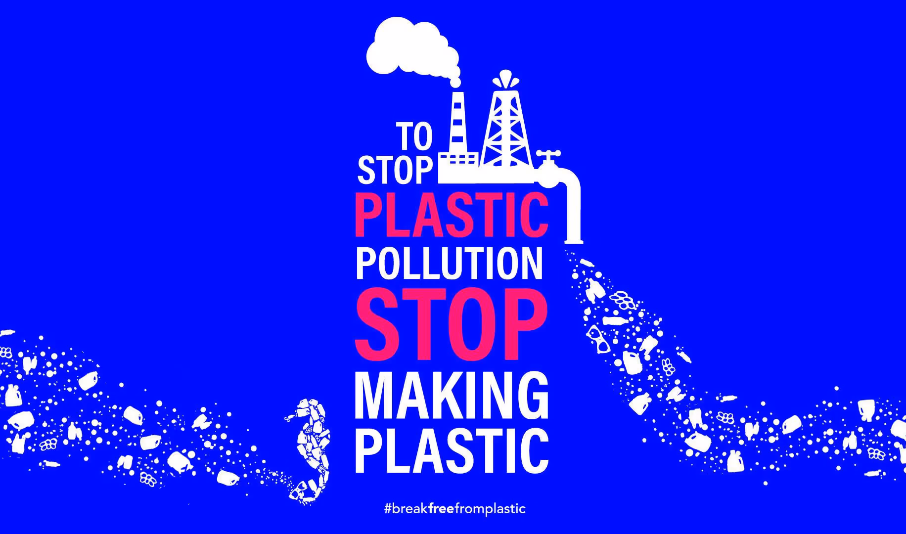 Poster urging to stop plastic production