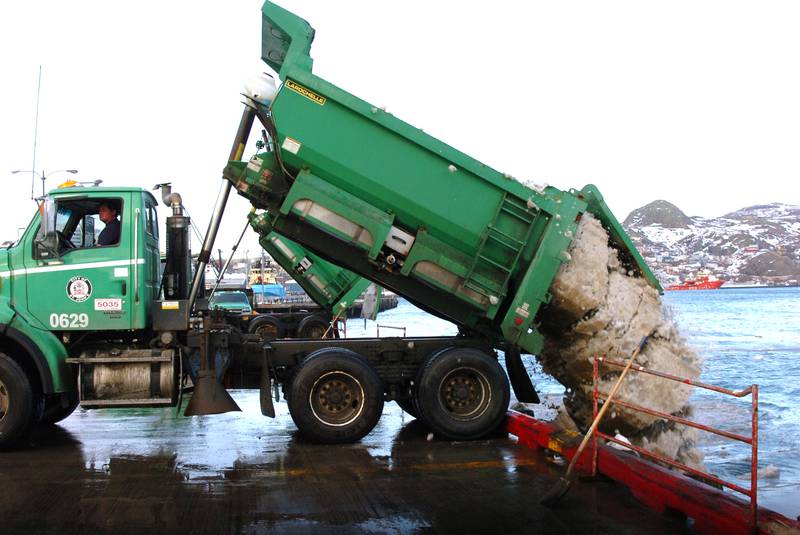 A truck dumping plastic waste directly in our oceans showing how plastics enter our oceans