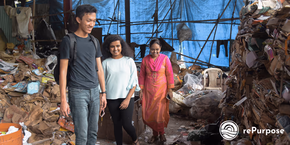 Svanika and Peter walk through waste management