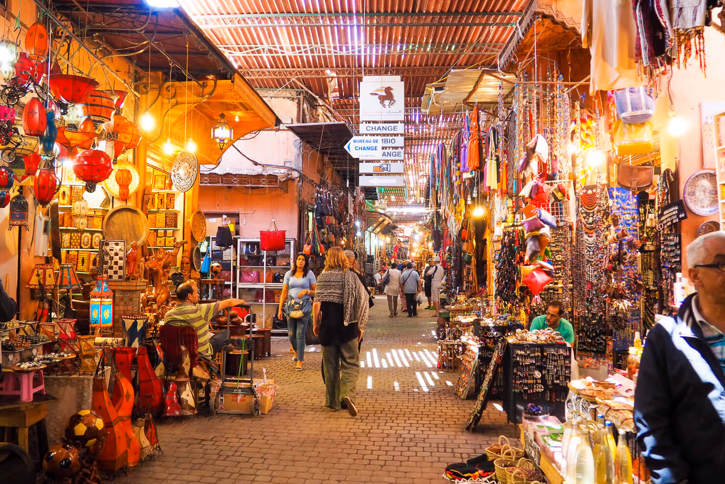 A vibrant Moroccan market