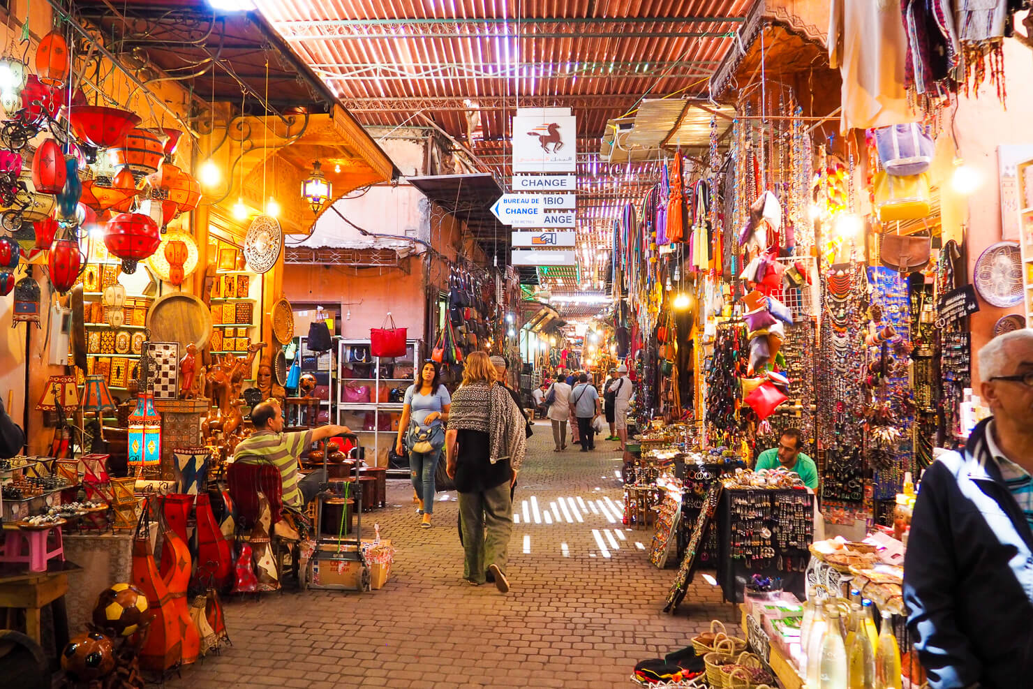 A vibrant Moroccan market