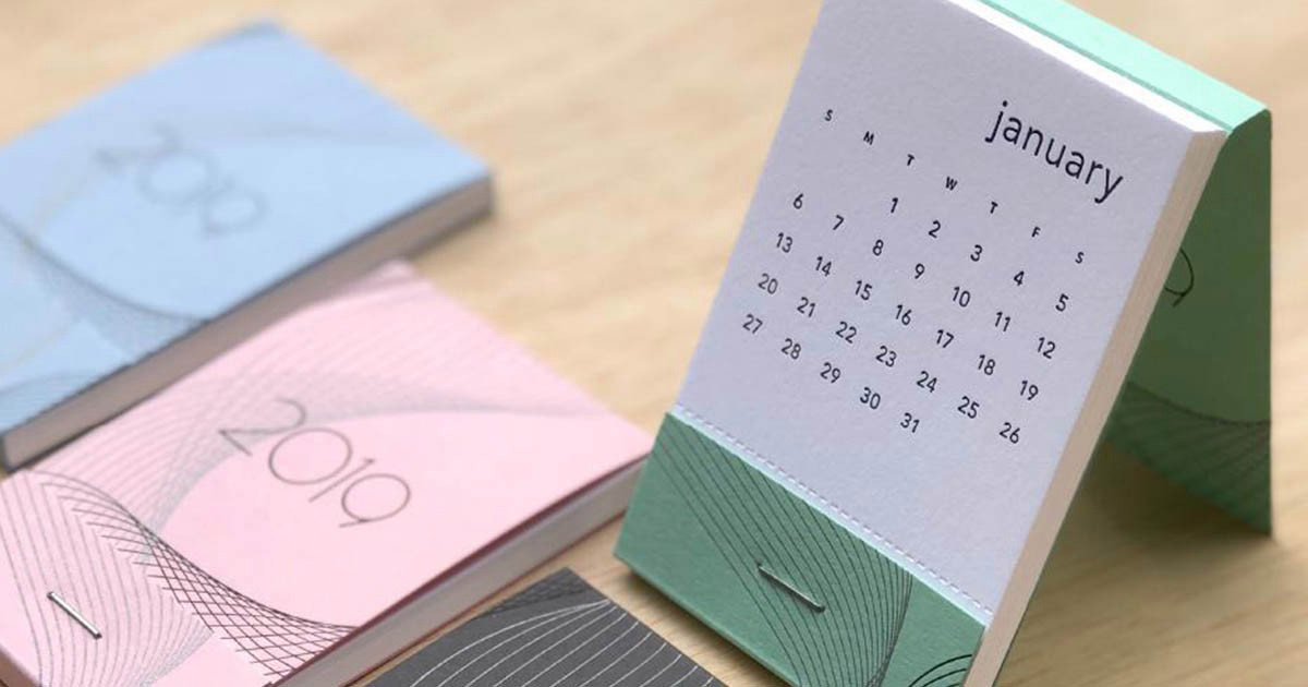 A calendar open to January 2020 