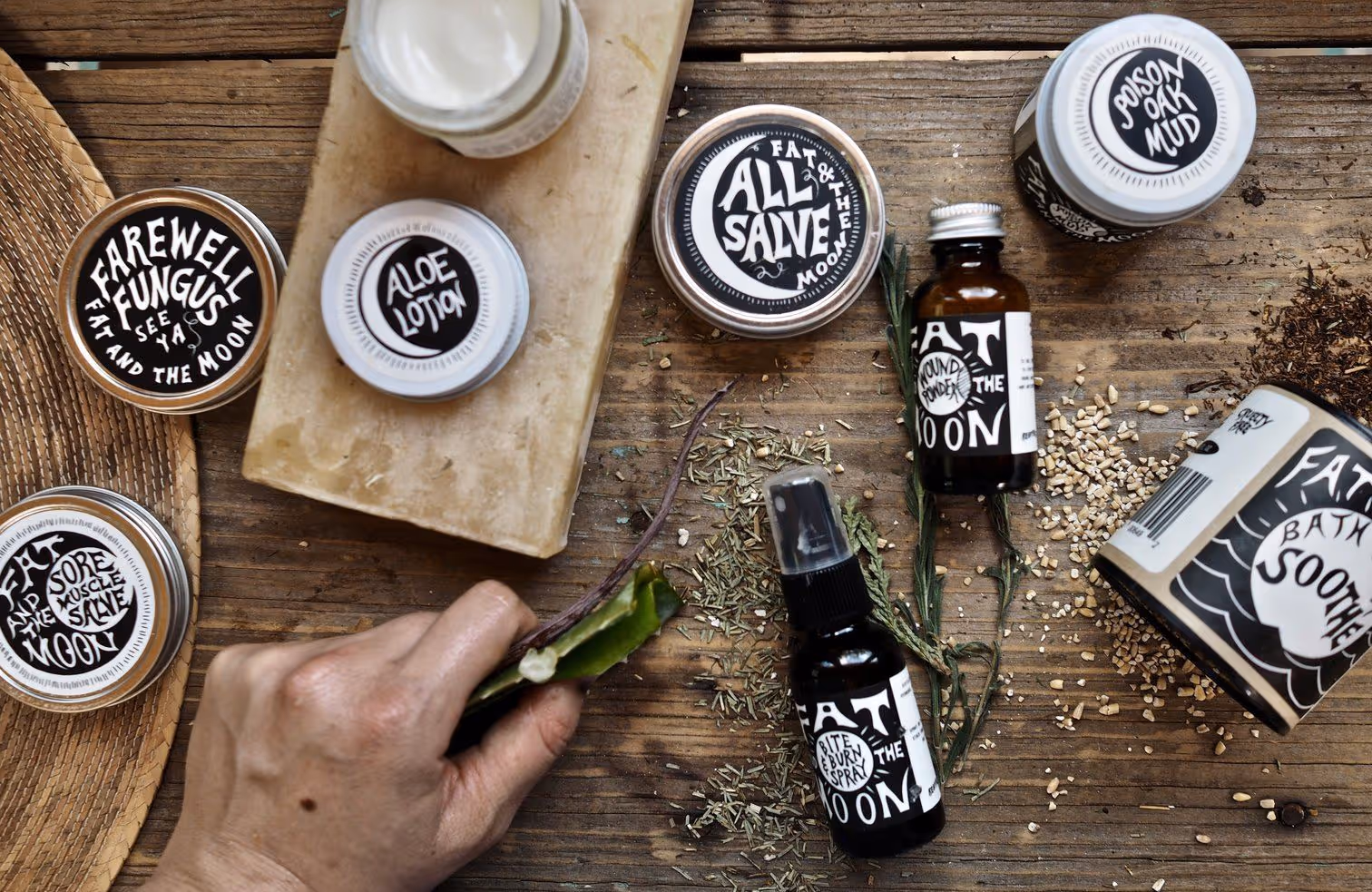 Products from Fat and the Moon, one of the most popular zero-waste skincare brands