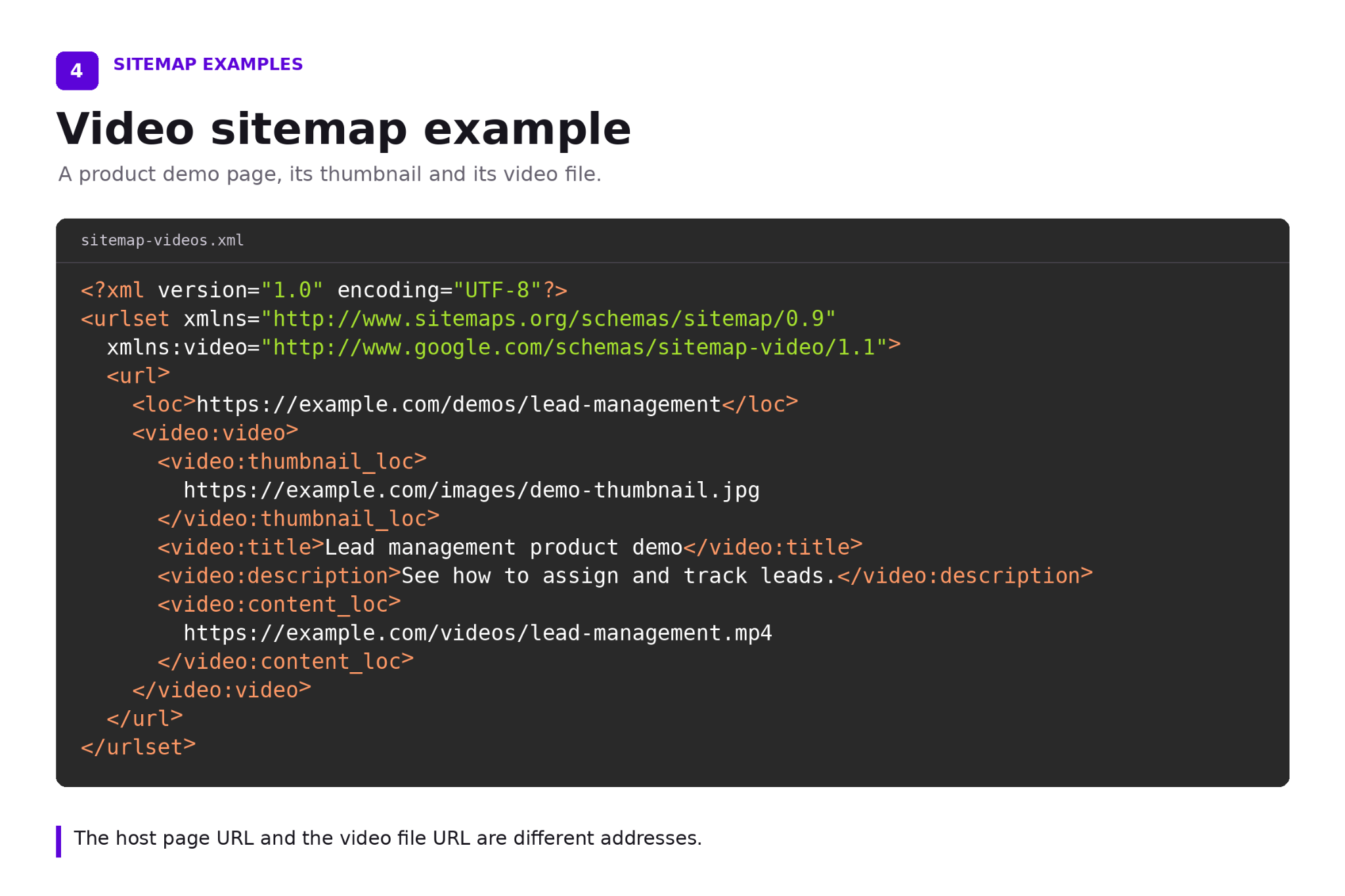 Video sitemap example 