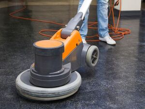 Concrete polishing project close-up finish