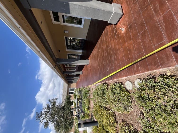 Outdoor concrete overlay in Santa Barbara