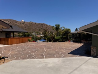 Stained concrete overlay driveway in Westlake Village