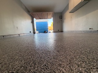 Flake epoxy garage floor in Agoura Hills
