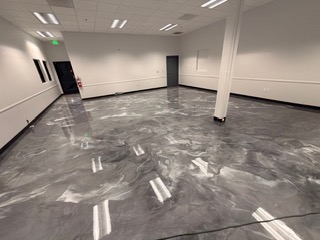 Metallic epoxy commercial flooring in Ventura