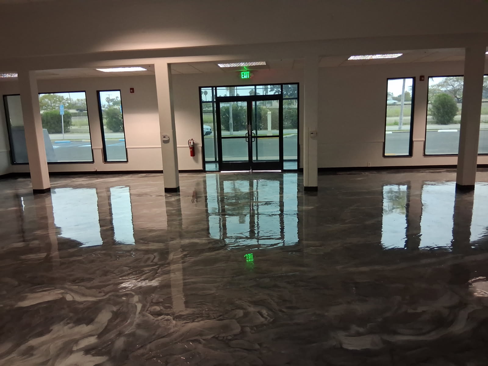 Metallic epoxy showroom floor in Oxnard