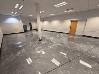 Metallic epoxy commercial floor in Santa Barbara
