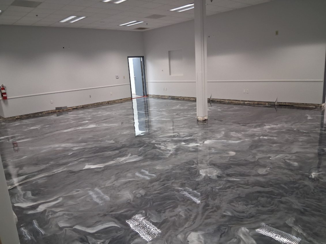Metallic epoxy office floor in Thousand Oaks
