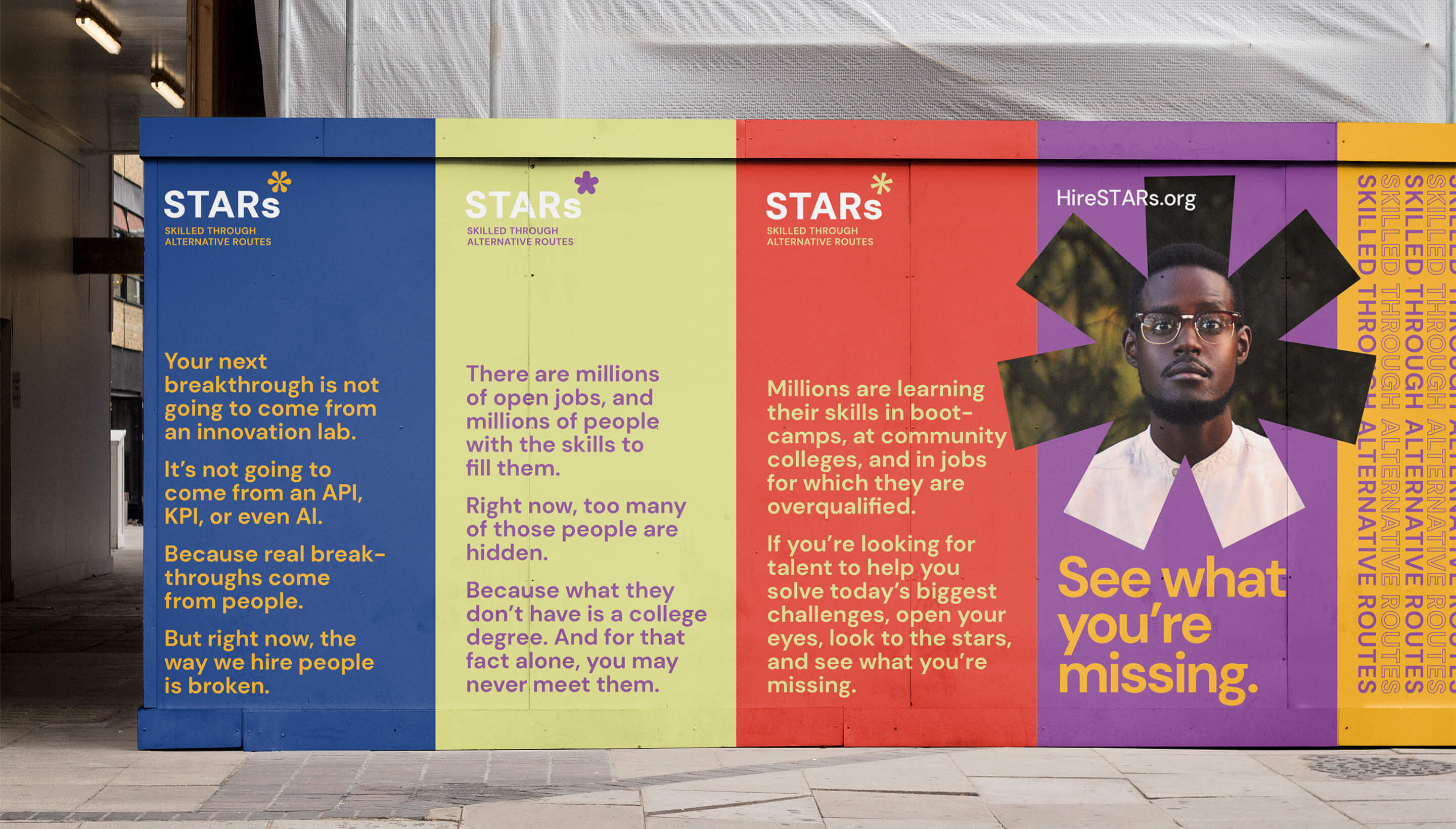 Posters advertising the Opportunity at Work program