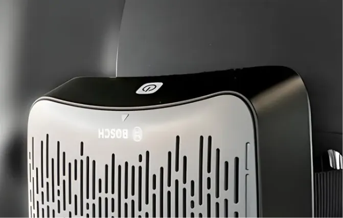 Bosch car air purifier front panel with slotted grille and power button