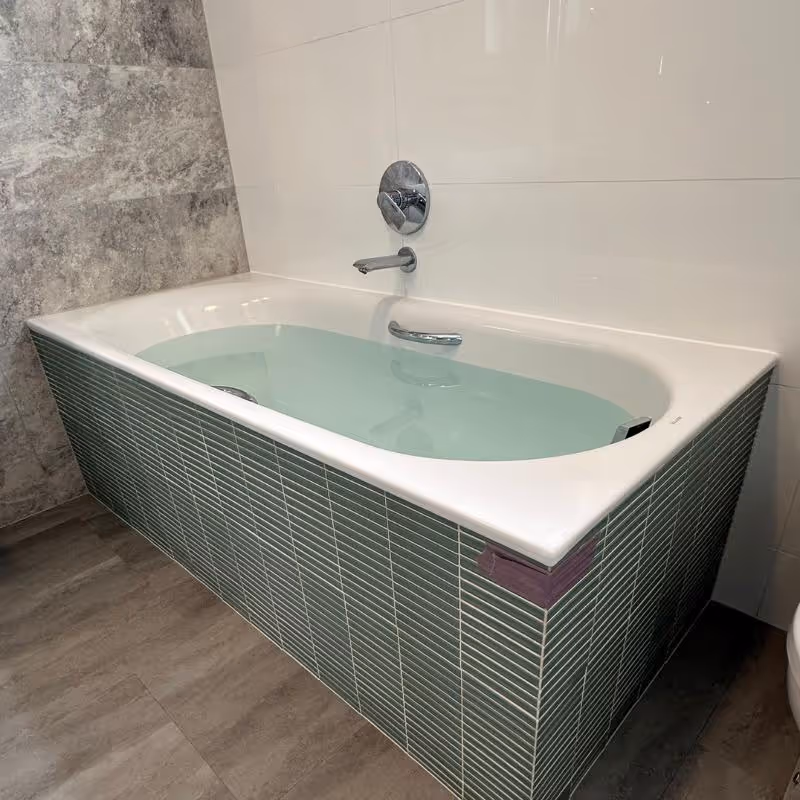 Bath filled with water