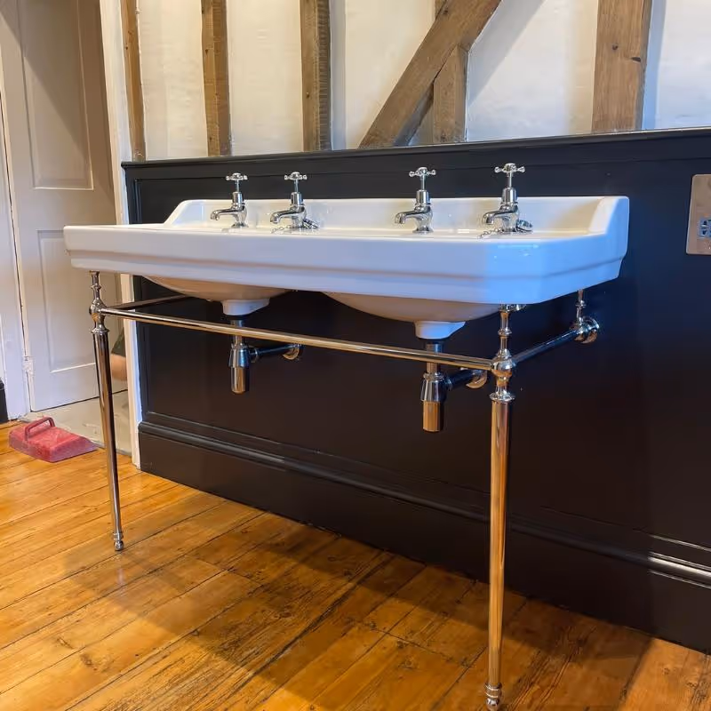 Newly installed basins and taps