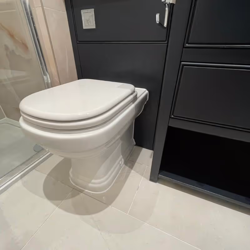 New toilet in new bathroom