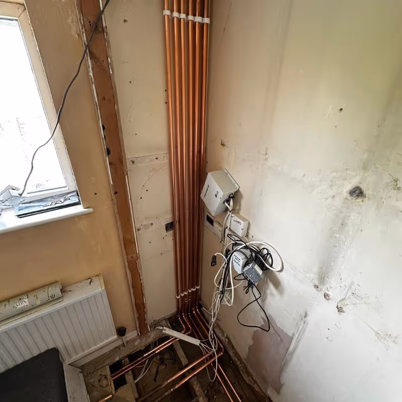 Pipes in a bathroom
