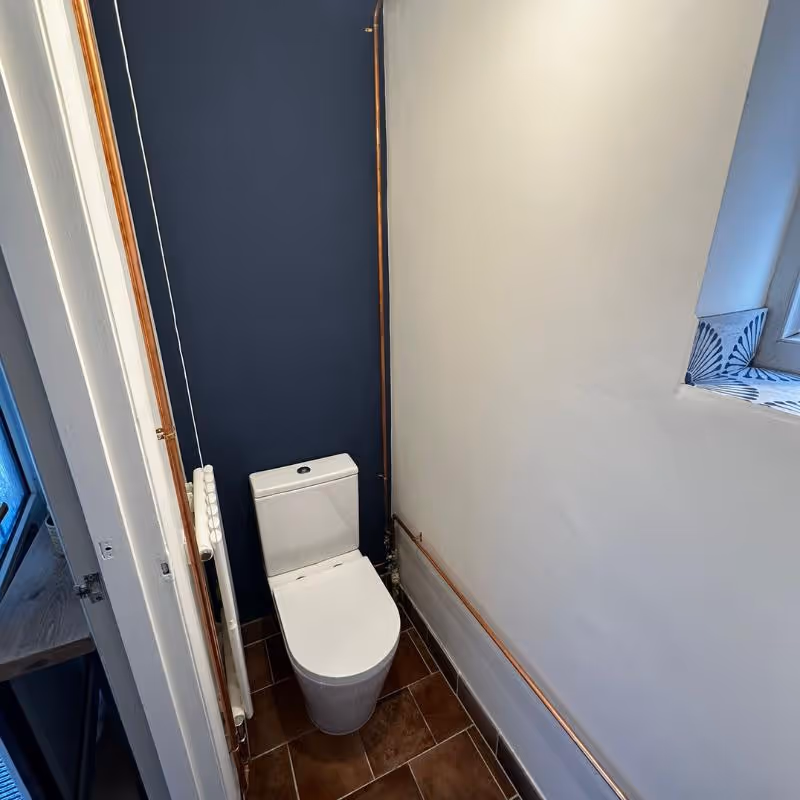Toilet in a small bathroom