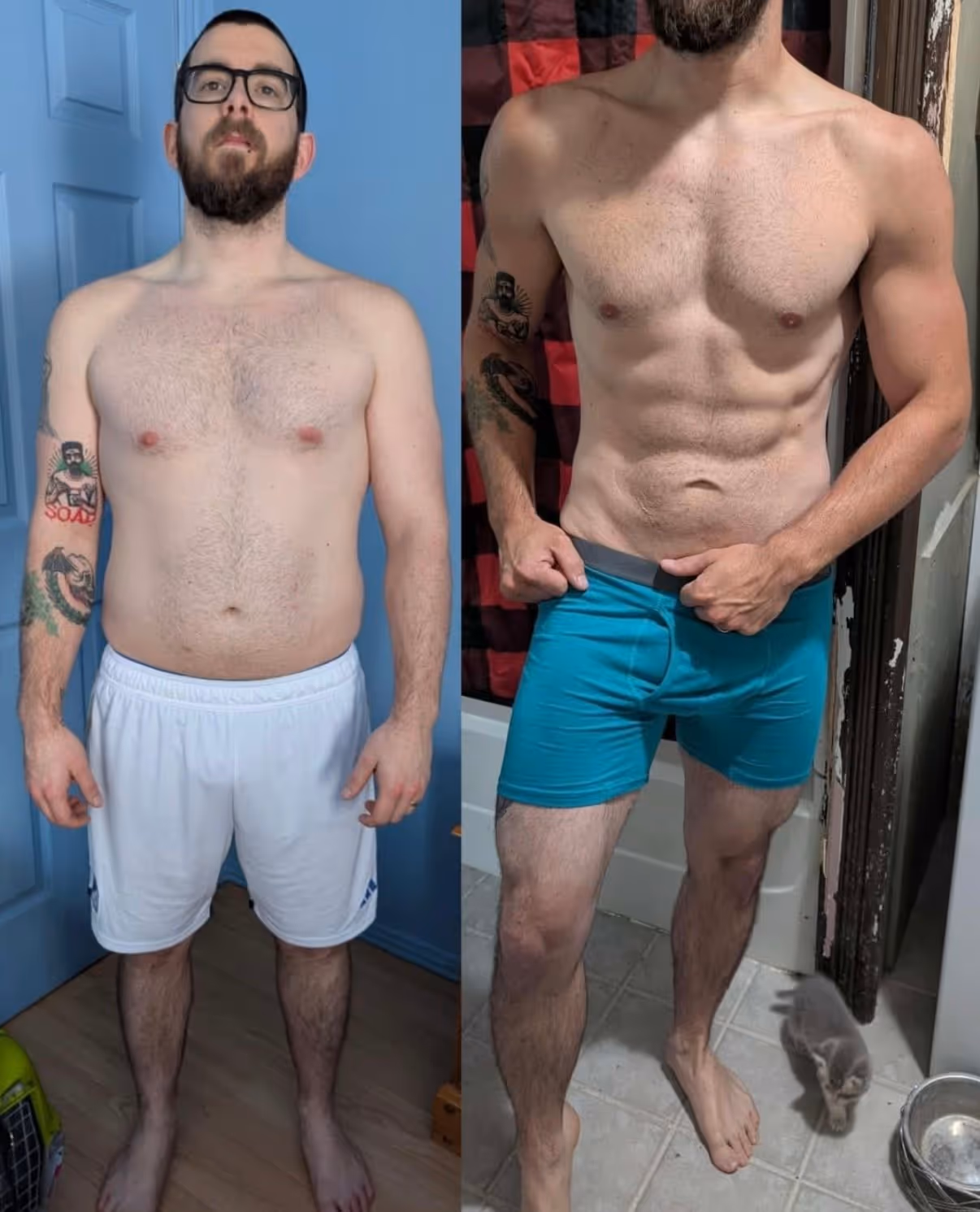 Transformation d'un homme qui est passé de gros a musclé