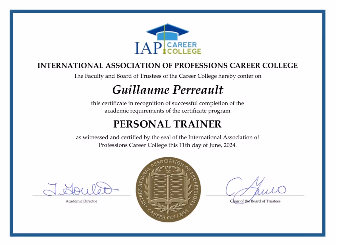 Certificat d'étude en entrainement physique