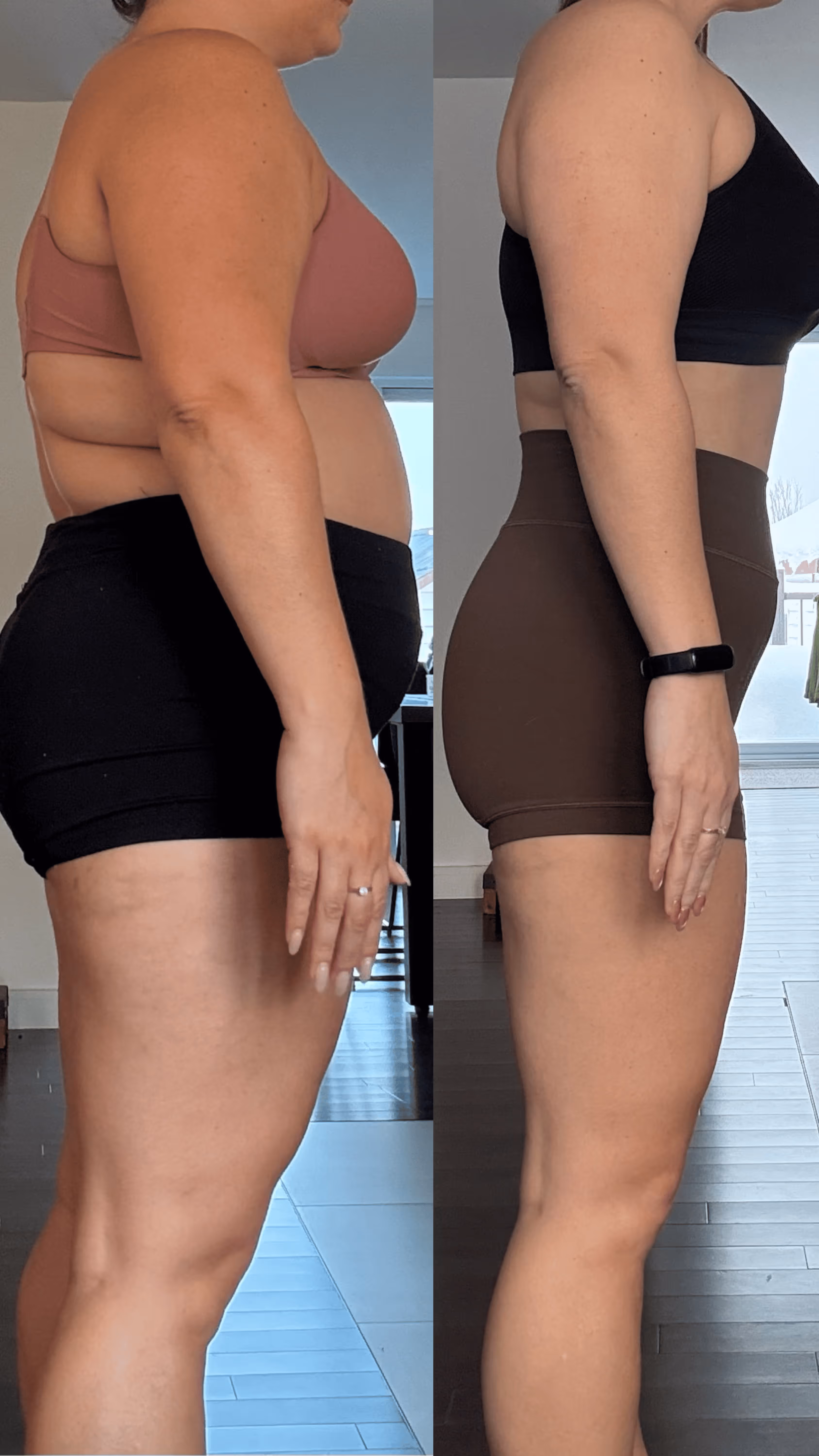 Femme, qui était en surpoids, est maintenant rendu musclée et confiante par rapport a son poids