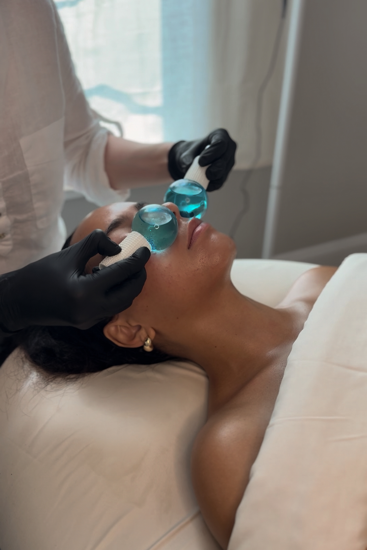 image of facial treatment being performed