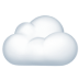 Simple white cloud emoji with subtle shading on a white background.