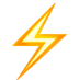 Yellow lightning bolt emoji on a white background.