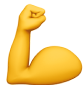 Emoji of a flexed bicep muscle representing strength.