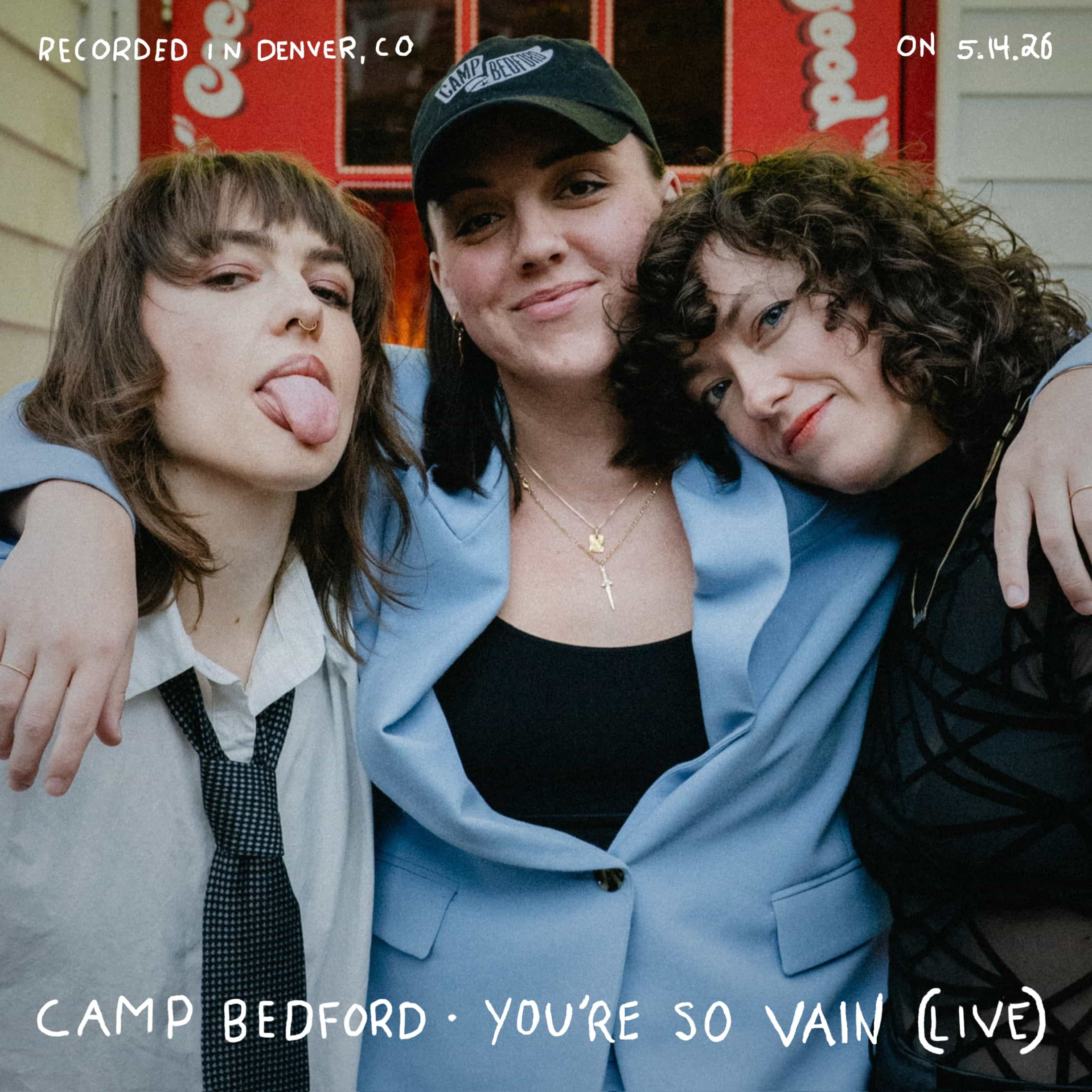 The album cover for Camp Bedford's cover of "You're So Vain", recorded live in Denver, Colorado