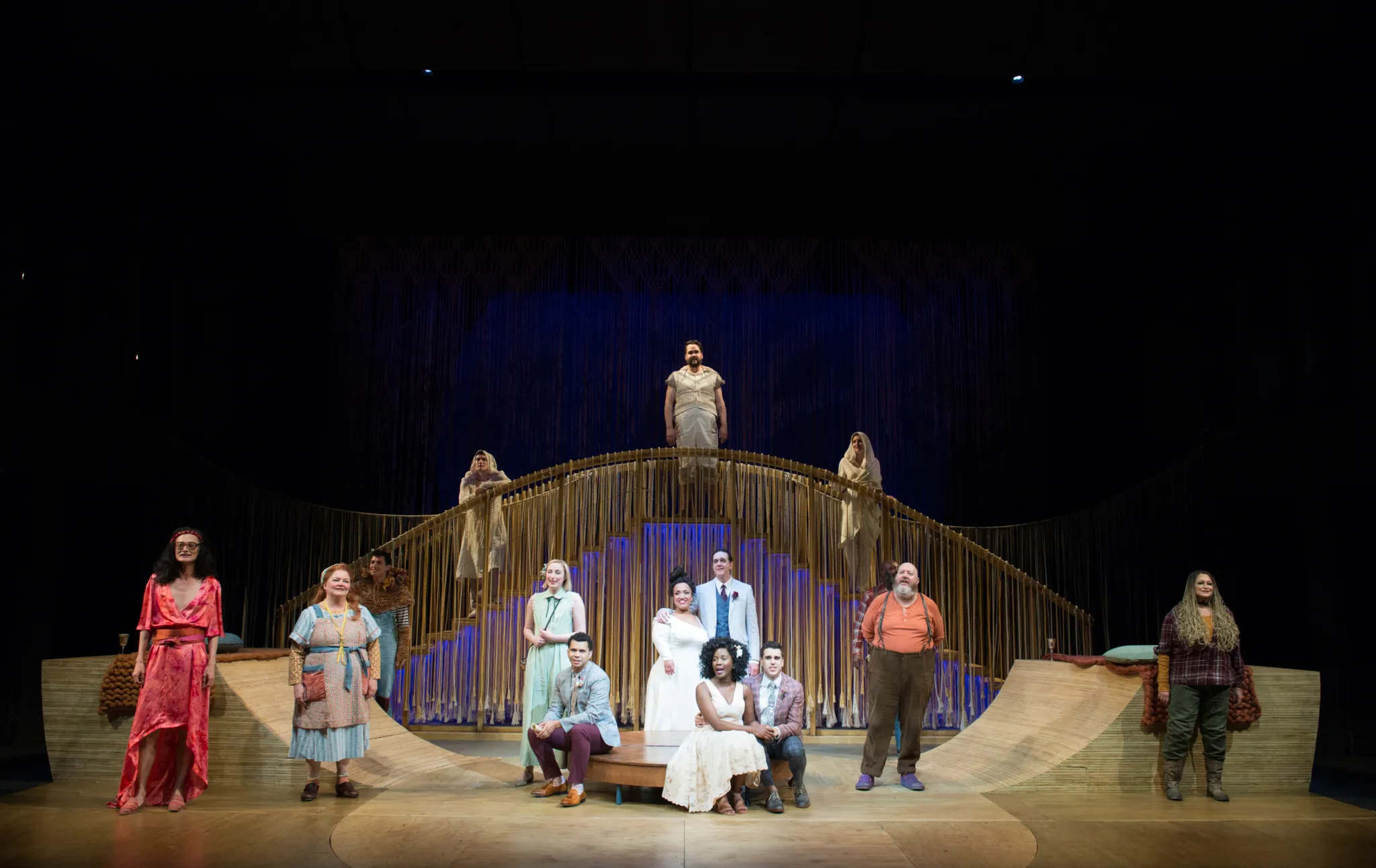 Many actors on the stage at the Oregon Shakespeare Festival