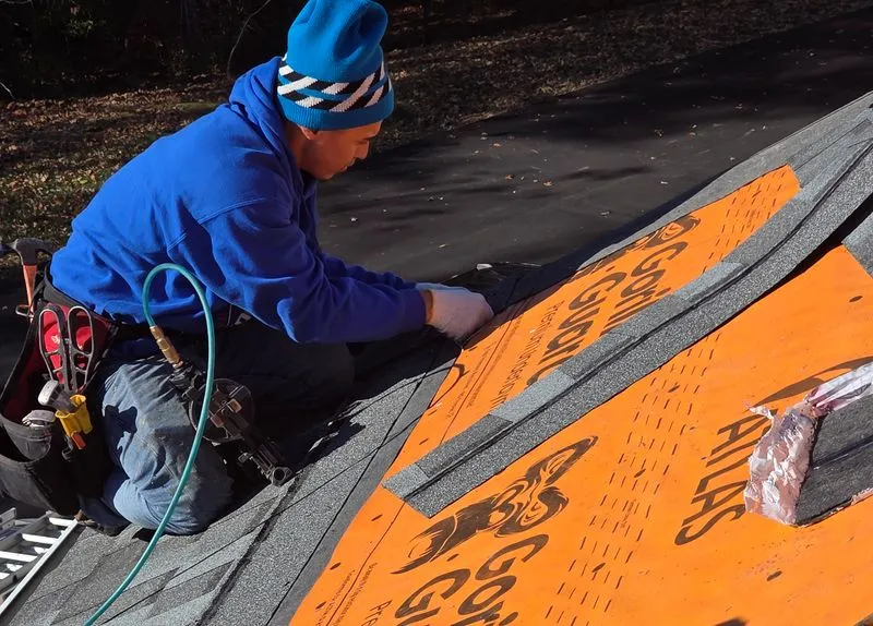Golden Eagle Roofing crew at work