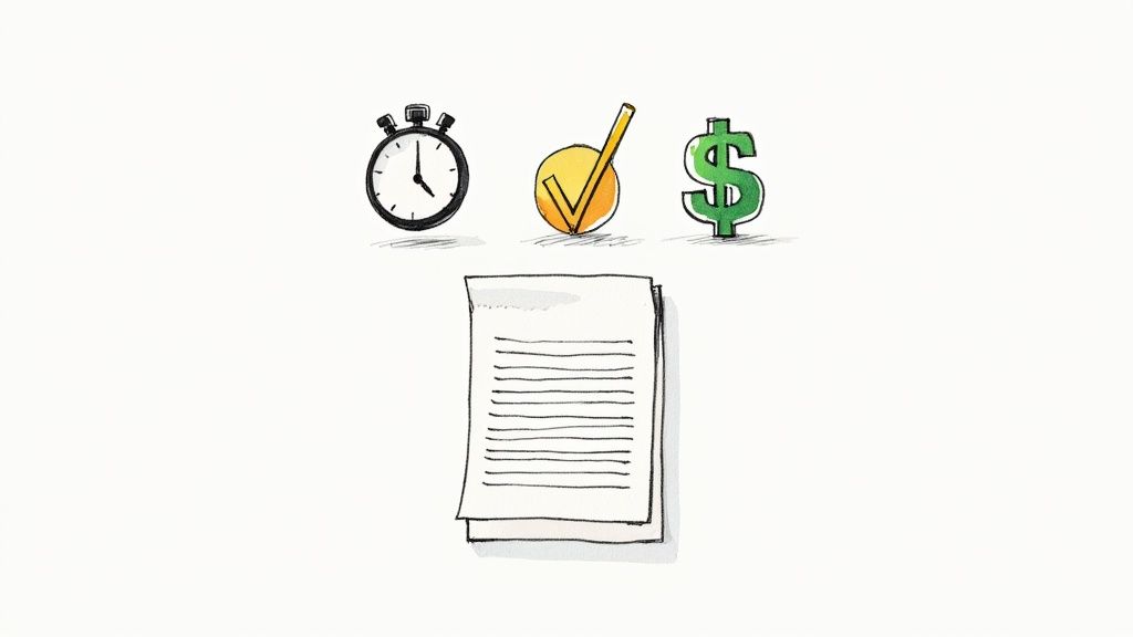 A person pointing at a screen showing a user interface with charts and text.