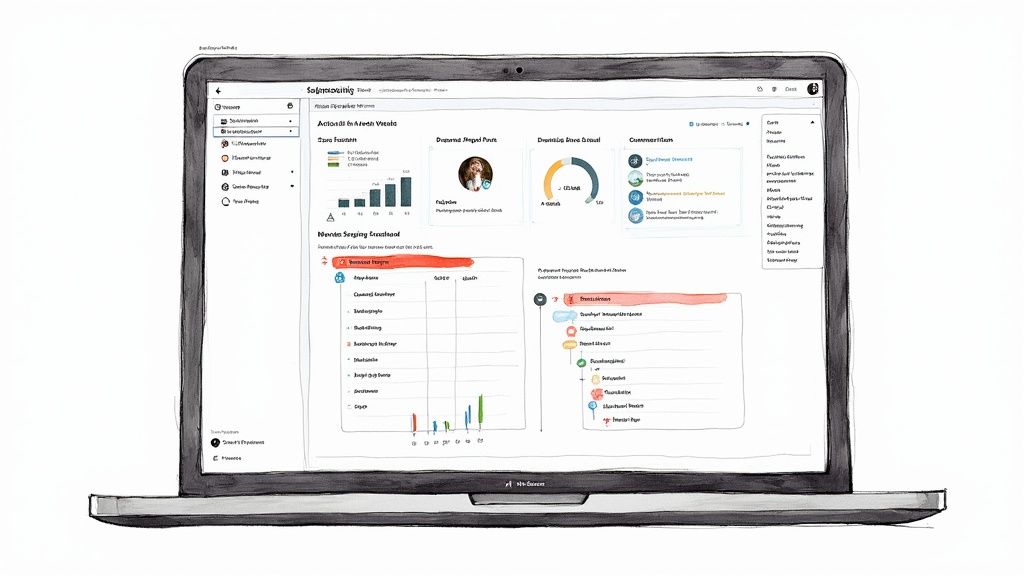 A diverse team collaborates energetically in a meeting room, free from the distraction of taking notes.