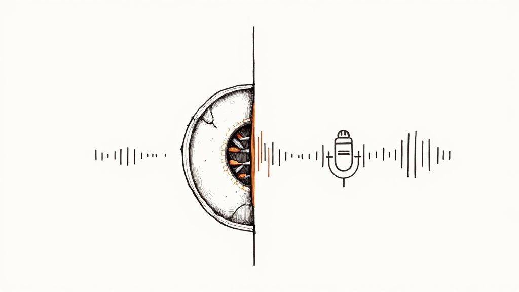 Microscopic view of DNA strands being transcribed into RNA.