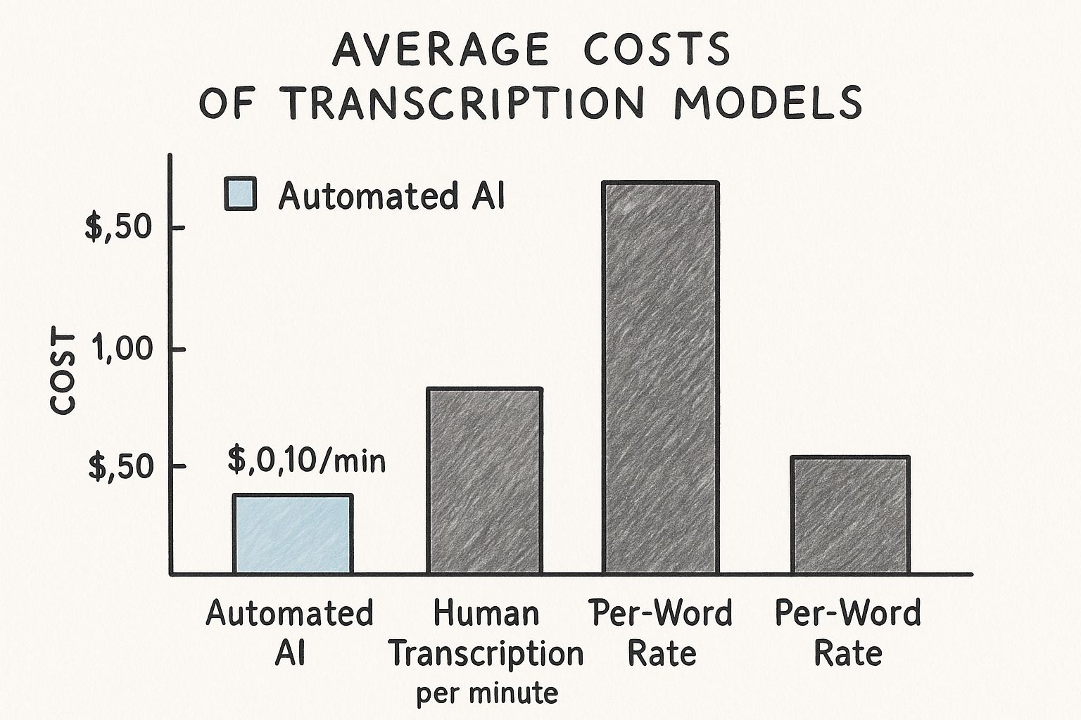 Infographic about cost of transcription services