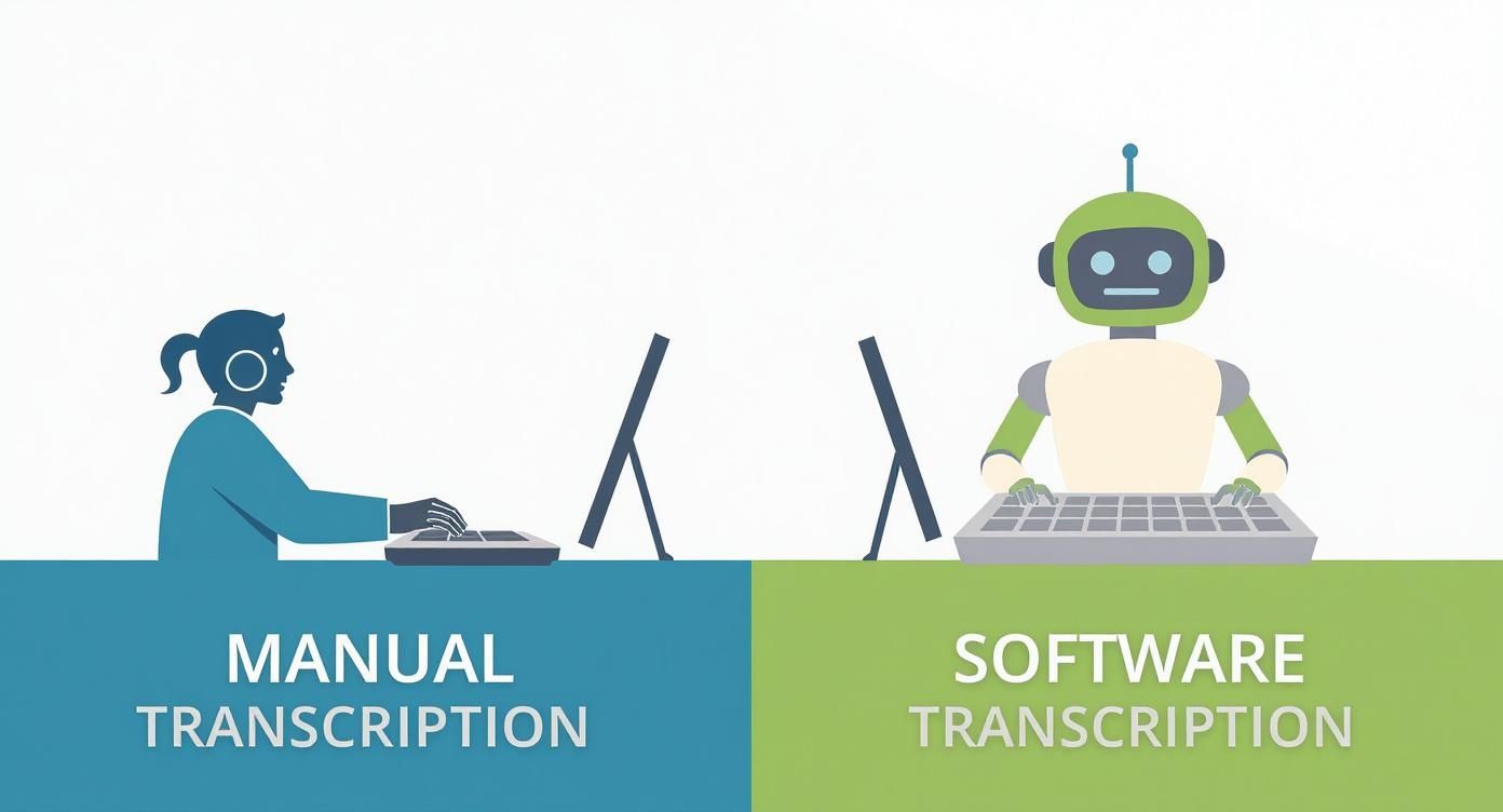 Infographic about interview transcription software