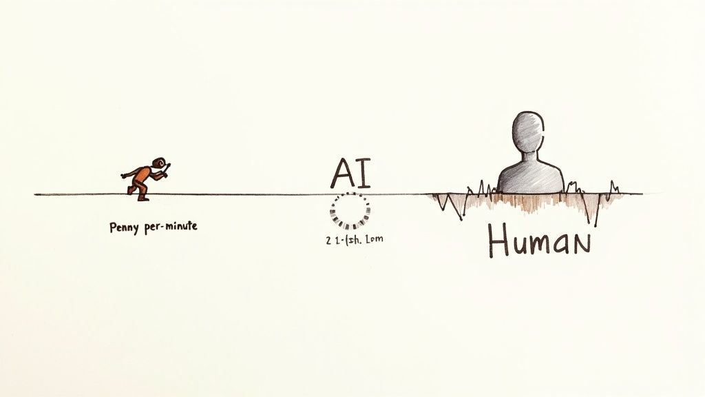 A calculator and a pen resting on a notepad with financial charts.