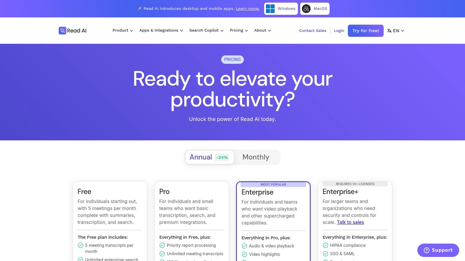 Read AI Pricing Plans