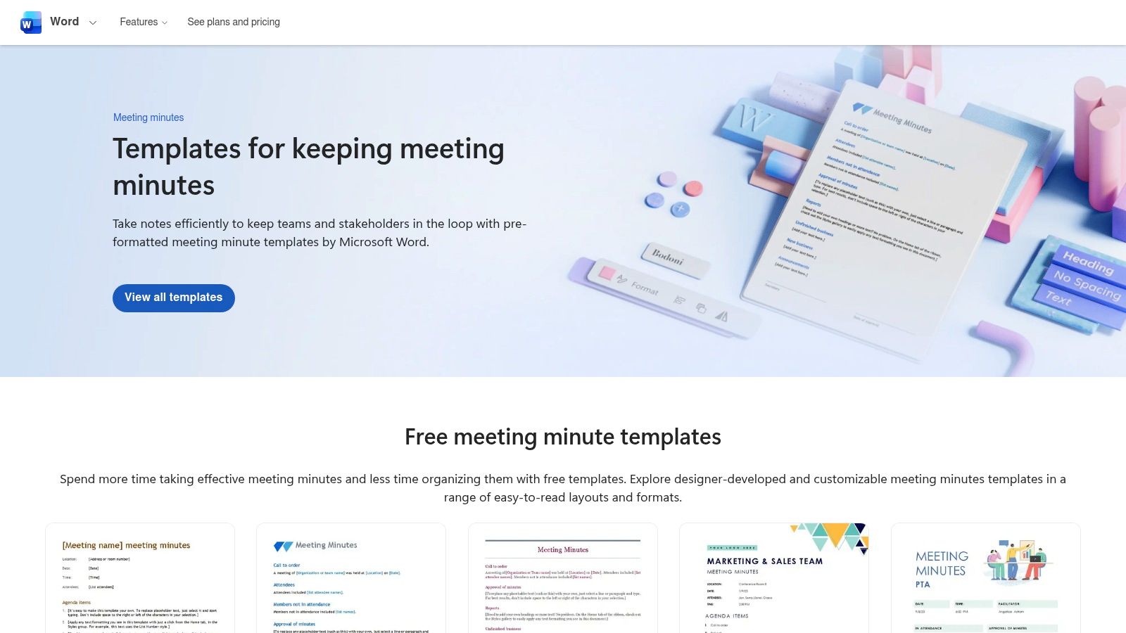 Microsoft Word templates (Microsoft Create/Word)