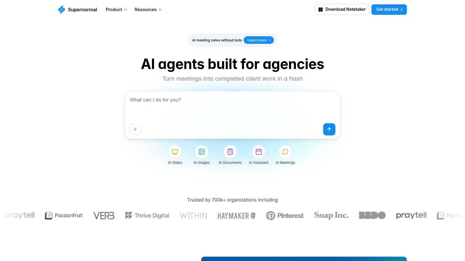 Supernormal's AI meeting tools interface