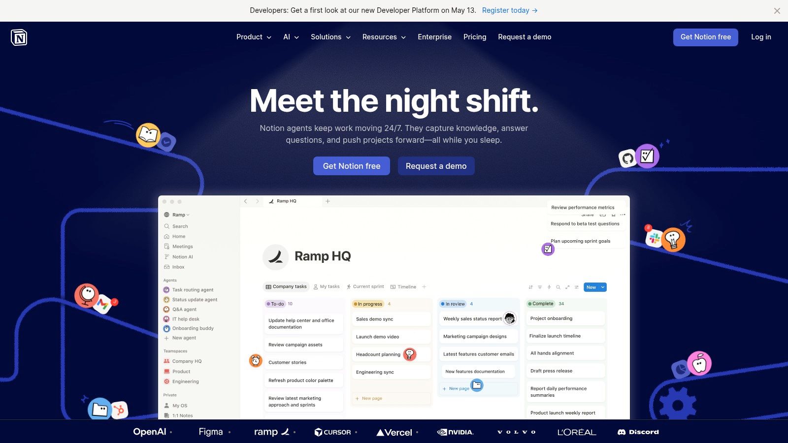 Notion (with Notion AI and Custom Agents)