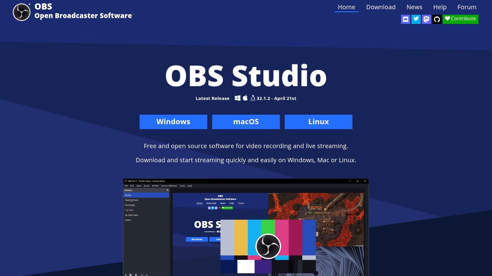 Screenshot from https://obsproject.com/