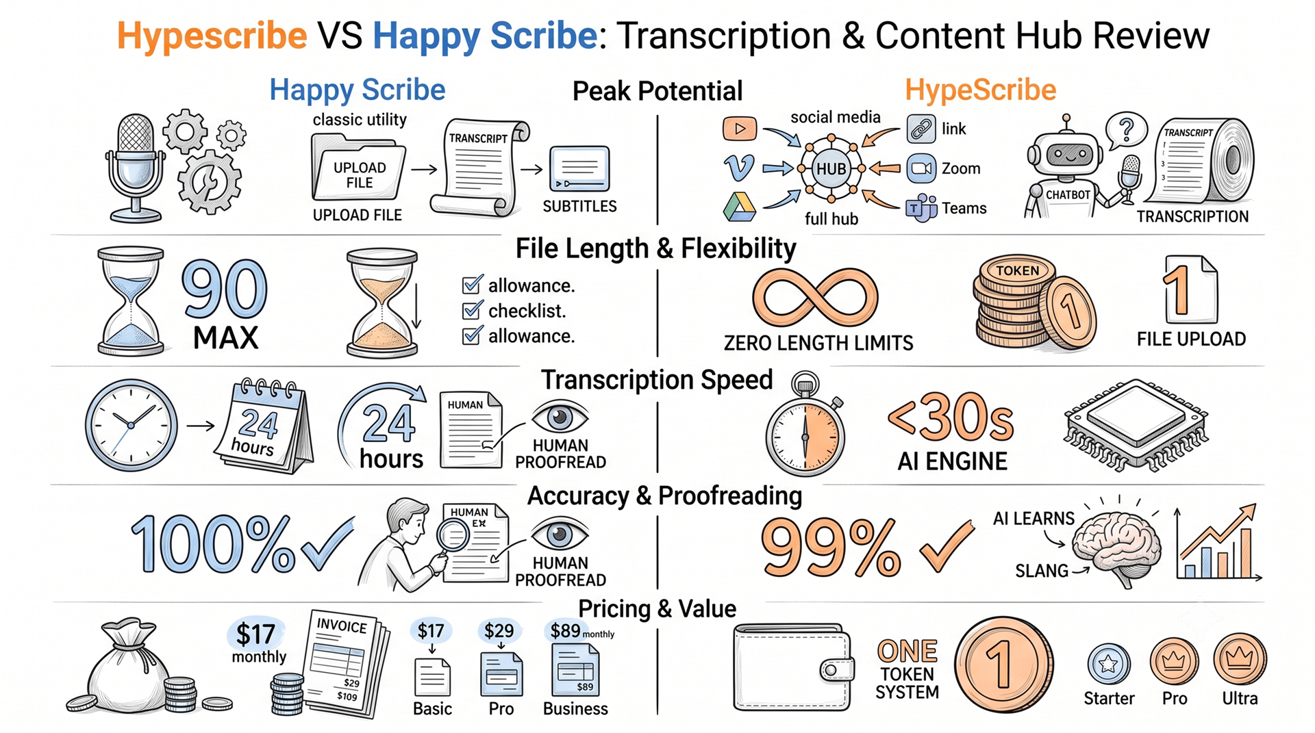 Hypescribe VS Happy Scribe